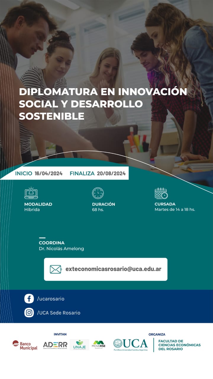 Junto a la UCA y otras entidades, ADERR presenta una nueva diplomatura en innovación social y desarrollo sostenible